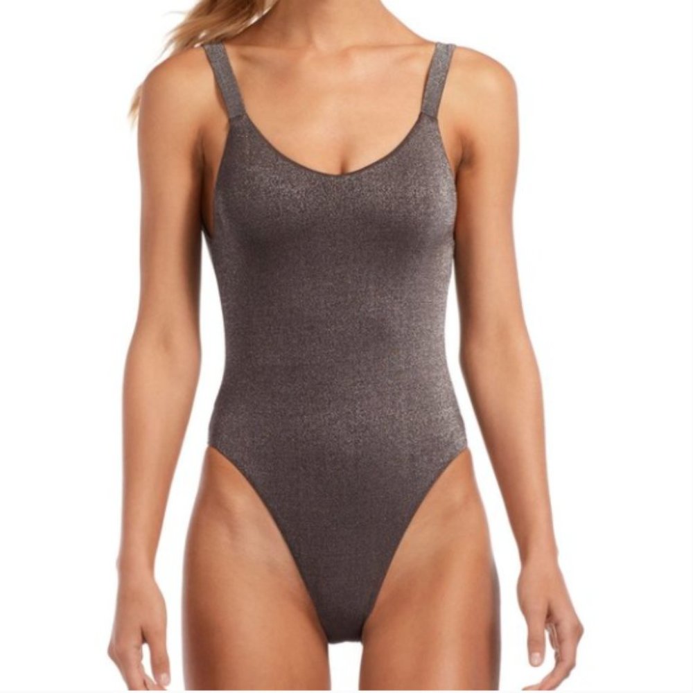 Vitamin A Metallic Charcoal One-Piece Swimsuit